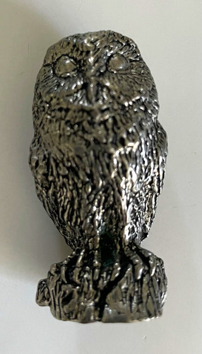 Metal owl ornament silver - metal,