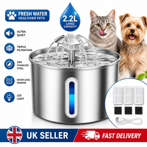Stainless steel cat water - stainless,