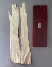 Victorian French Jossefors Leather Opera Gloves & Stretcher Concertina Glove Box