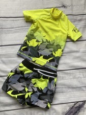 Next Baby Boys Rash Vest And Swim Shorts Set 3-6 Months Sharks
