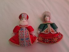 Christmas Decorations Vintage Russian porcelain type faces and baubles