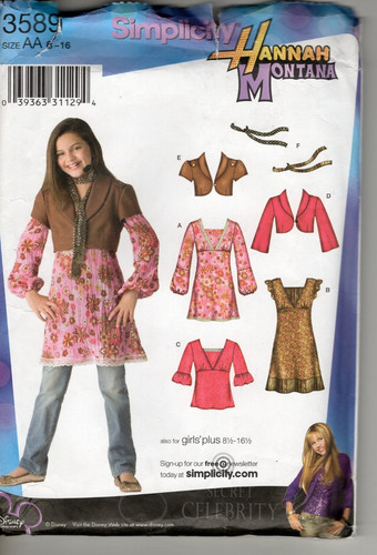 Simplicity 3589 hannah - hannah, montana