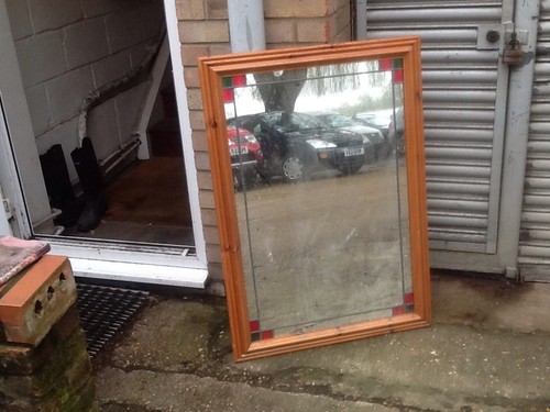 Large pine frame mirror with - mirror,