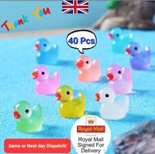 40xpcs Luminous Mini Resin Ducks  Tiny Ducks Miniature Duck Glow in the Dark UK