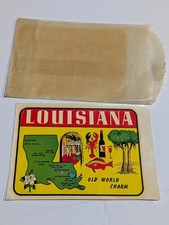 Louisiana Travel Decal Luggage Label Old World Charm Vintage Sticker