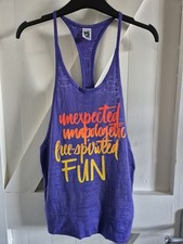 Ladies Zumba Fitness Dance Tank Top Purple Burnt Racerback Size S