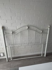 White and Brass Double Metal Headboard