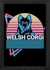 Welsh Corgi Retro Framed Wall