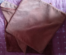 ORANGE VELVET/CHENILLE CUSHION