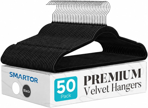 Black velvet hangers pack - hangers,
