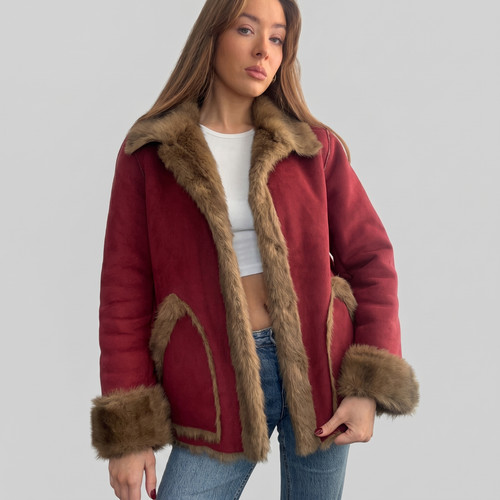 Womens burgundy real suede - womens,
