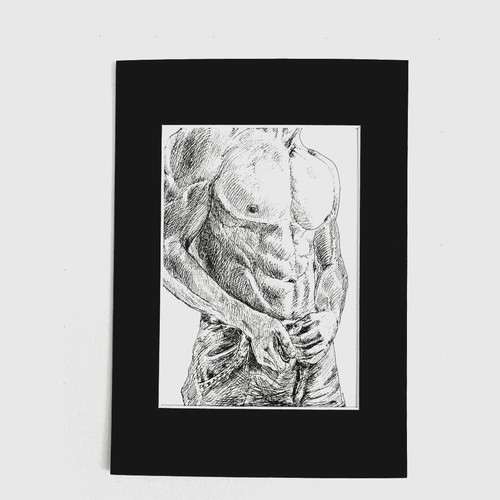 Draving male nude figurative - nude,,