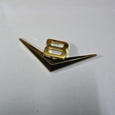 1x V8 Golden Chrome Metal Sticker Emblem Badge Decal Racing TURBO 4WD 3D Edition