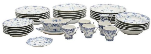 Copenhagen blue fluted full - blue,