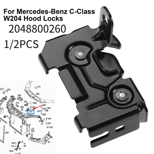 Hood lock for - mercedes, class