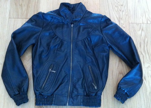 Women jacket black leather - black,