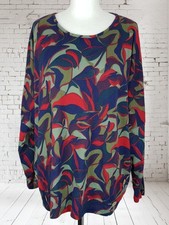 Cerulean Blue Diamond Multicoloured Jumper Size 22 Wooden Button Detail