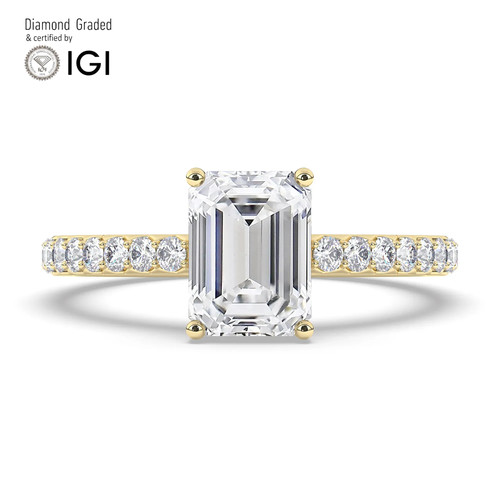 Emerald diamond engagement - emerald,