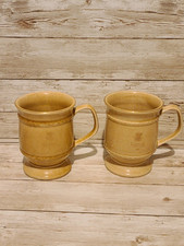 2 Holkham Pottery Chatsworth Country Fair Footed Coffee Mugs