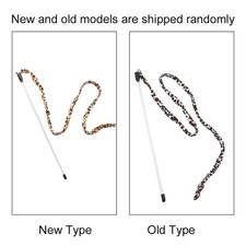 1Pc Cat Funny Toy Teaser Stick Chaser Wand Leopard Print Tail With Bell NEW