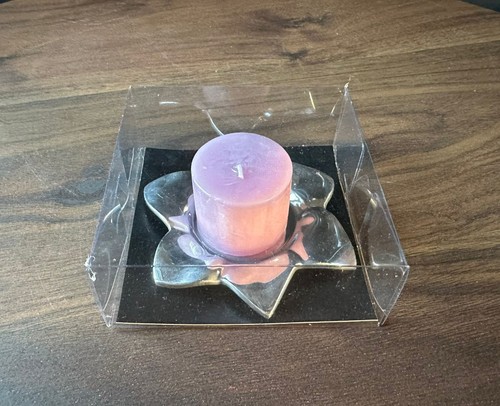 Small candle with silver tray