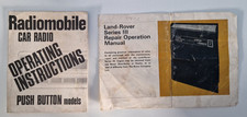 1970s Radiomobile Car Radio Operating Instructions - Push Button Models