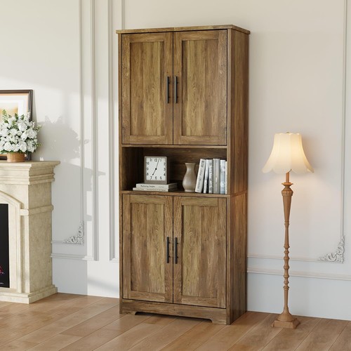 Tall wood kitchen pantry - 70",