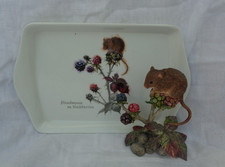 Wood mouse Figurine British Wildlife Leonardo Rare Ornament With Tray