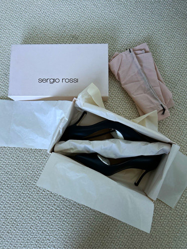 Sergio rossi black leather - black,