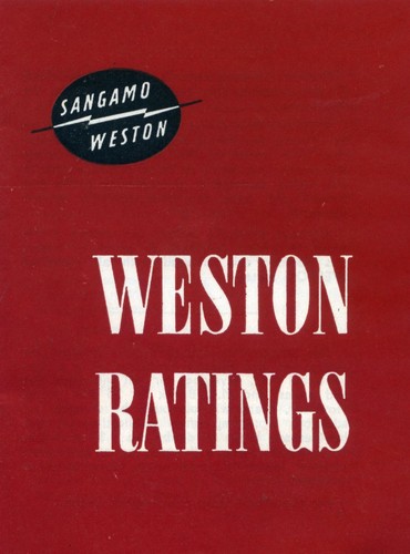 Weston exposure meter ratings - meter,