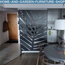 6.5ft Outdoor Privacy Screen with Stand and Stakes Metal Decorative Garden Panel