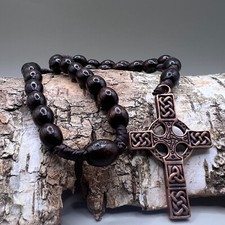 Handmade in Scotland Anglican Celtic Rosary Beads Maple & Bronze protestant gift