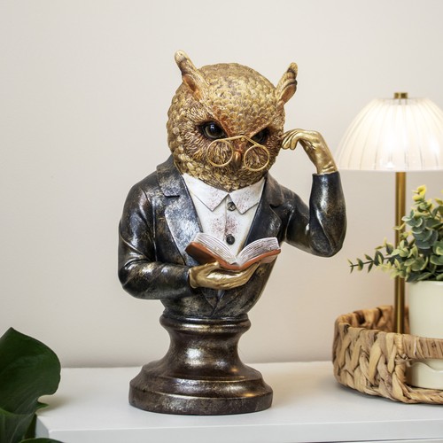 Gentleman wise owl reading - gentleman,