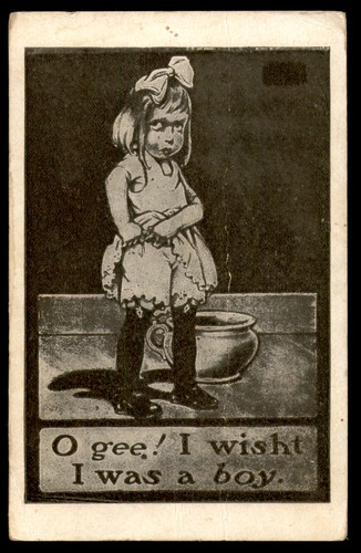 Postcard girl illustration - postcard,