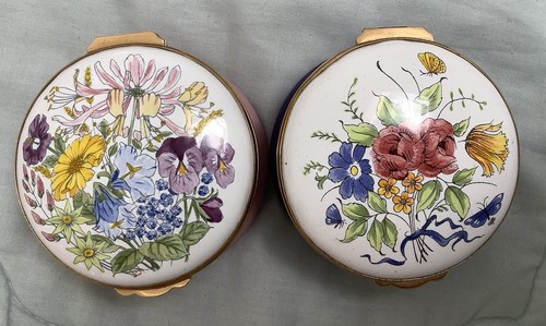 Crummles enamel floral boxes - crummles,
