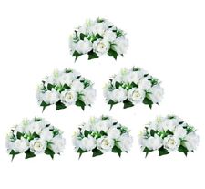 BLOSMON Flower Centerpieces for Tables Wedding 6 Pcs White 
