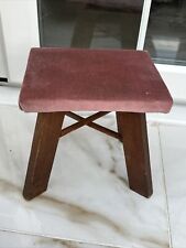 SMALL Beautiful Vintage STOOL Seat Wooden Chair Unique- 25cm Tall X L 25 By 20cm
