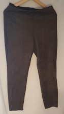 Zara basic collection Brown soft velvet/velour stretch trousers. Size euro large