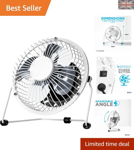 Personal white desk - white, fan