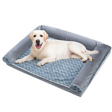 Large Dog Bed Memory Foam Dog Sofa with U-Shaped Bolster Washable Cover