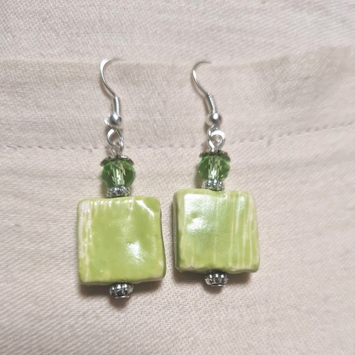 Ooak hand crafted green square - hand,
