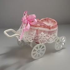 Dolls house wicker pram small in 1/12th Scale. 