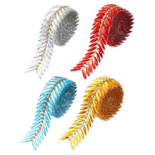 4pcs 4 yards crystal - x,
