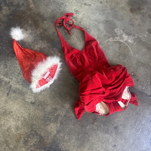 Vintage 1930s 1940s red velvet - vintage,