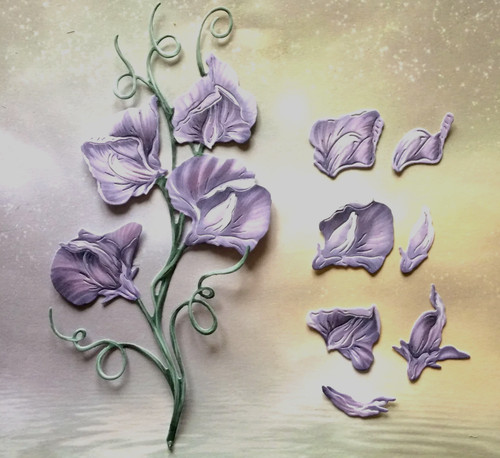 Sweet pea die cuts purple - sweet,