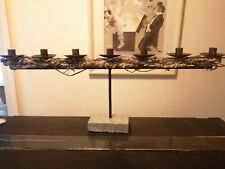 Cast Iron Festive / Rustic Large Candle Holder