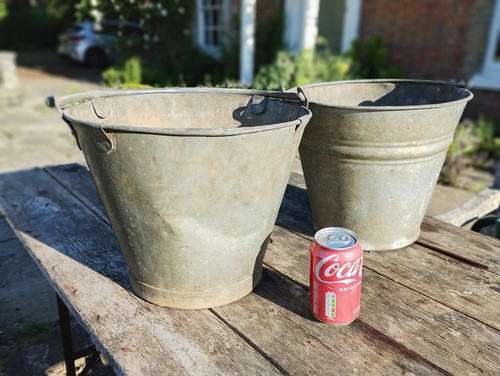 Vintage galvanised bucket pail - vintage,