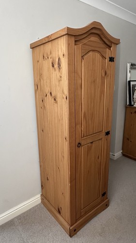 Solid pine single wardrobe - solid, |