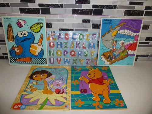 Wooden preschool puzzles lot - preschool,