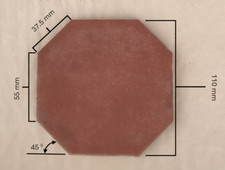 Red Victorian/Edwardian floor tiles 110x12mm Octagon